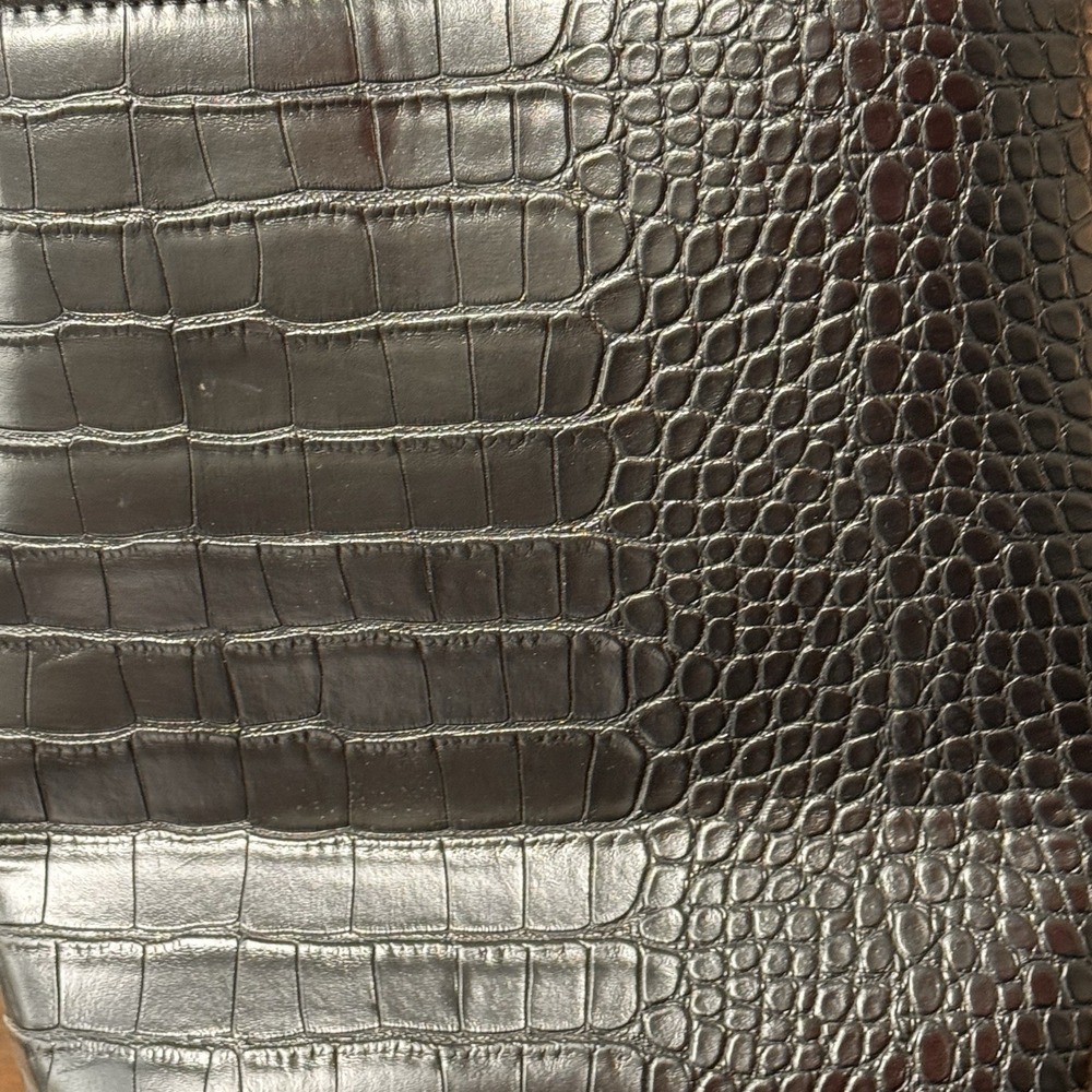 New Aota Elena Crossbody Bucket Bag‎ Black Mock Croc Vegan Leather Rachel Zoe - Picture 4 of 16